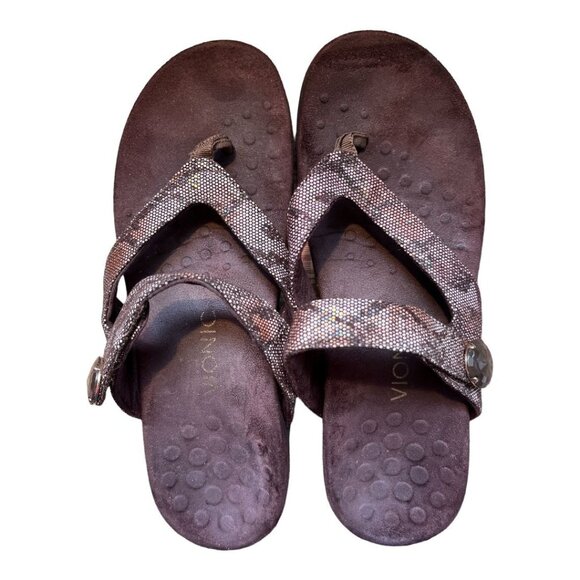 Vionic Rest Cocoa Bronze Snake Sandals women's size 9 - Picture 1 of 6